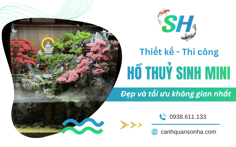thi công hồ thuỷ sinh mini 